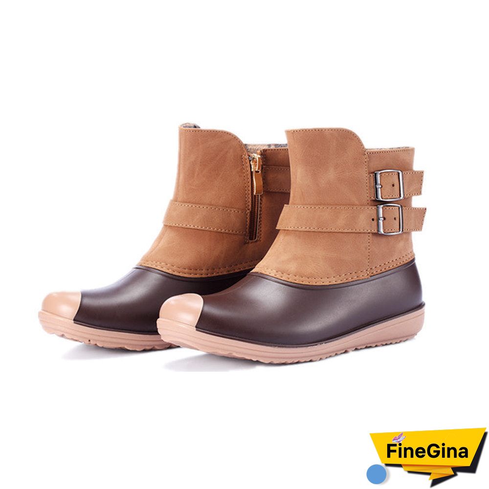 Short cylinder Autumn and Winter Plush rain Boots Shoes