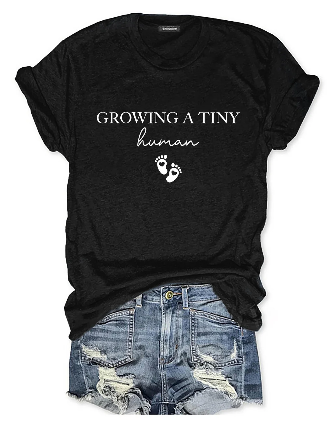 Growing a Tiny Human Pregnancy Announcement T-shirt