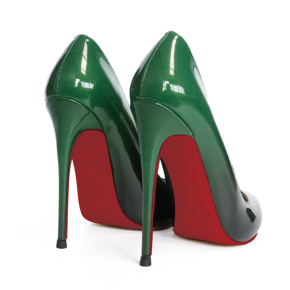 120mm Women's Wedding Partre Red Bottom Gradient High Heels Fashion Pumps Patent Shoes-MERUMOTE
