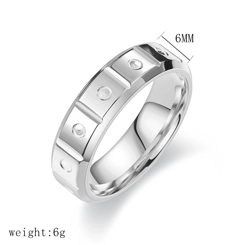 Titanium Steel 18K Gold Plated Casual Hip-Hop Plating Solid Color Rings