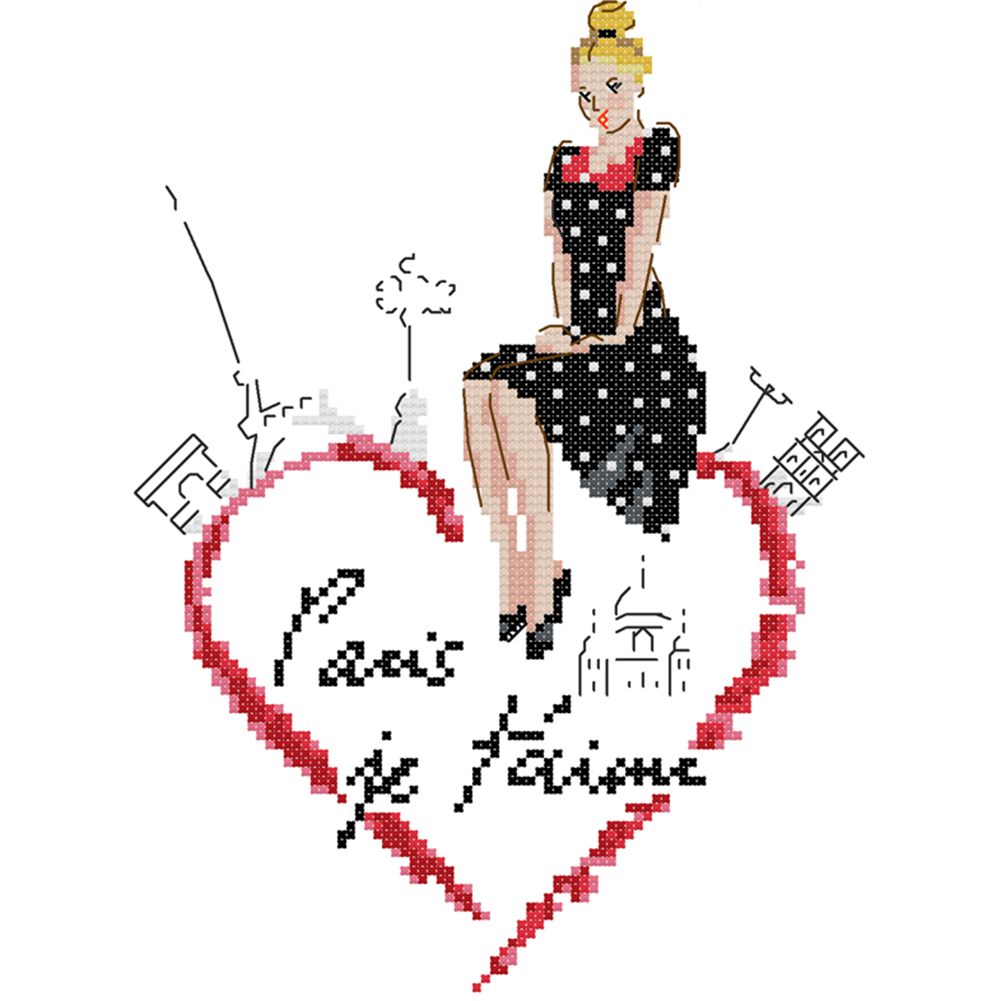 

Paris - 14CT Stamped Cross Stitch - 21 *29CM, 501 Original