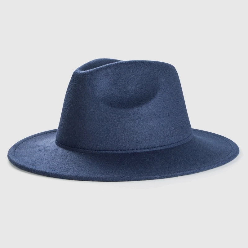 Exclusive For Cross-border British Retro Woolen Hat Men ‘s And Women ‘s Hats Light Board Felt Cap Simple Big Brim Fedora Hat Tide
