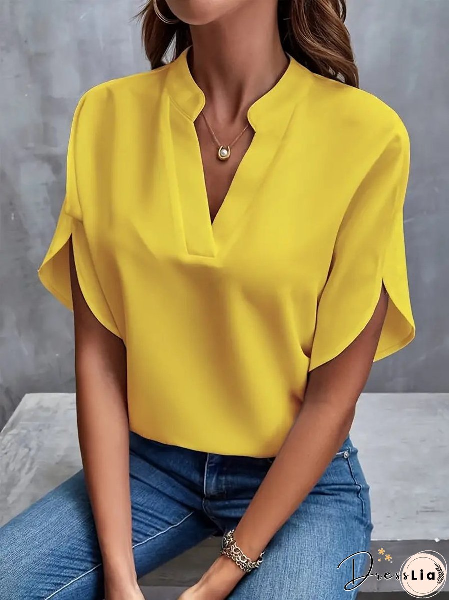 Casual V-neck Short-Sleeved Shirt