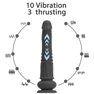 3-in-1 Heating Thrusting Vibrating Dildo with 10 Vibration Modes