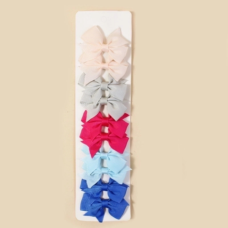 10 Pieces Girl’S Cartoon Style Bow Knot Polyester Hair Clip