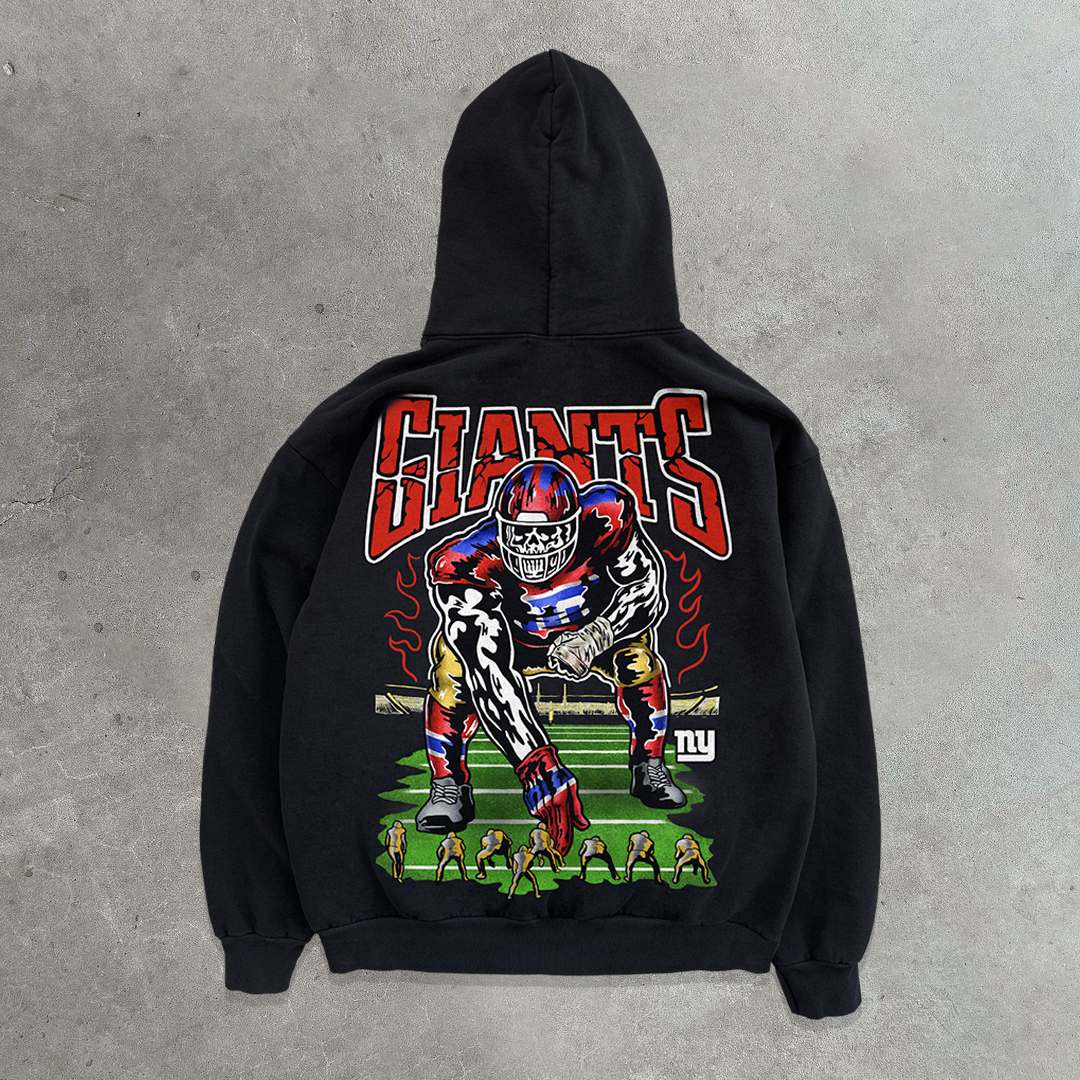 New York football print hoodie