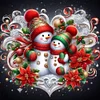 Diamond Painting-DIY Round Part AB Drill Christmas Snowman (35*35CM)