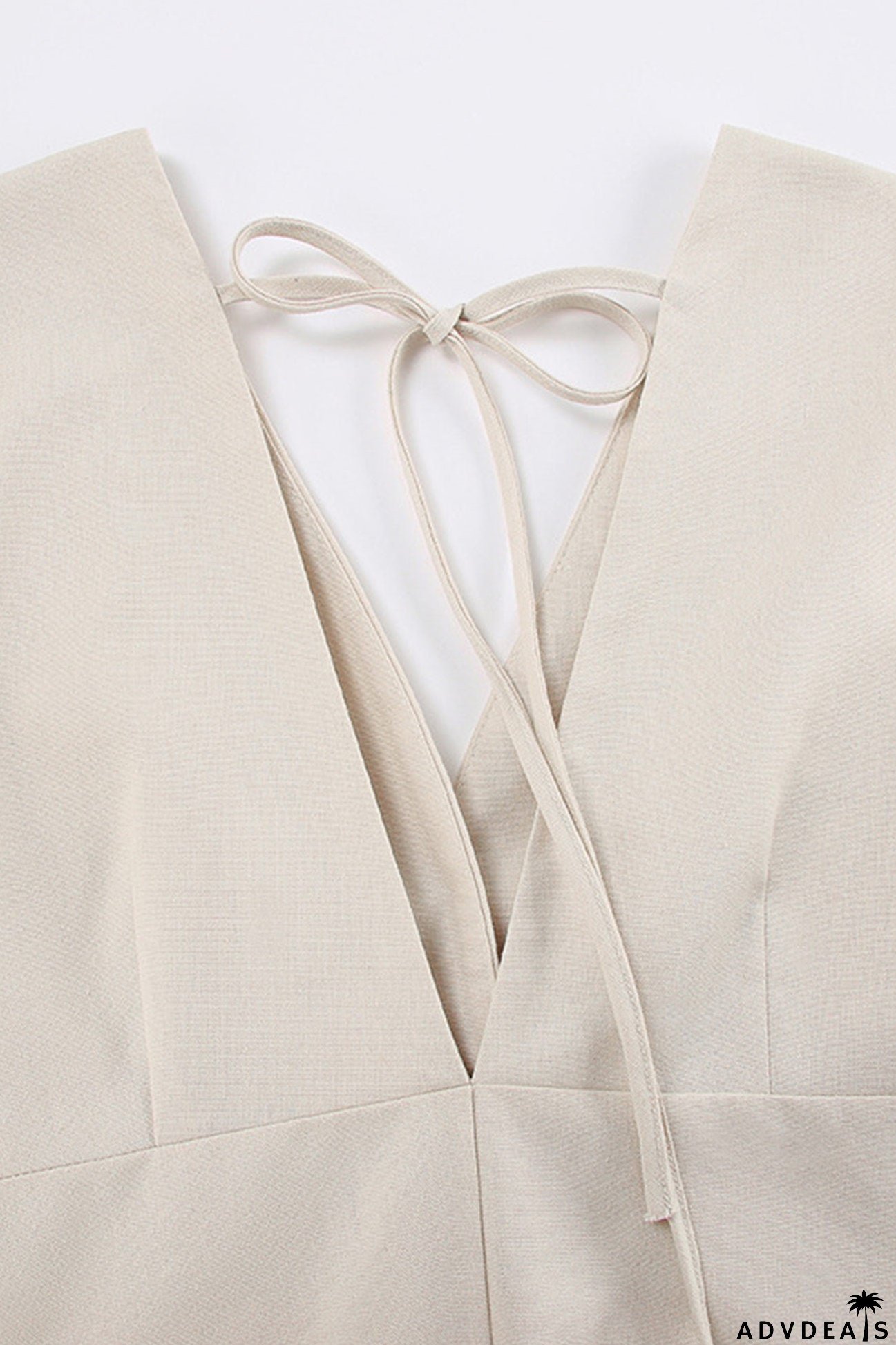 V Neck Single-breasted Cotton Linen A-line Dress