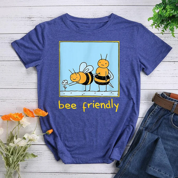 bee friendly  Round Neck T-shirt
