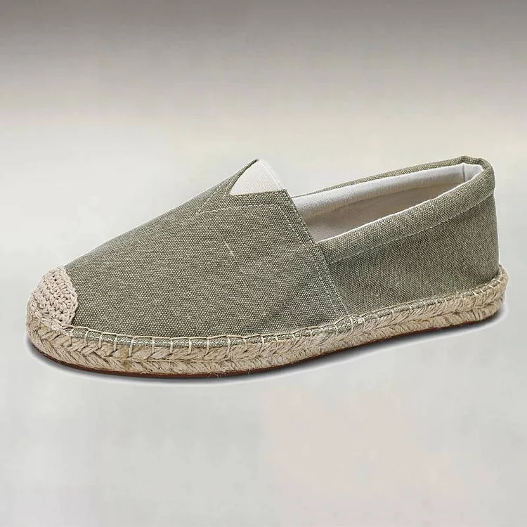 Men's Casual Solid Slip On Linen Canvas Shoes