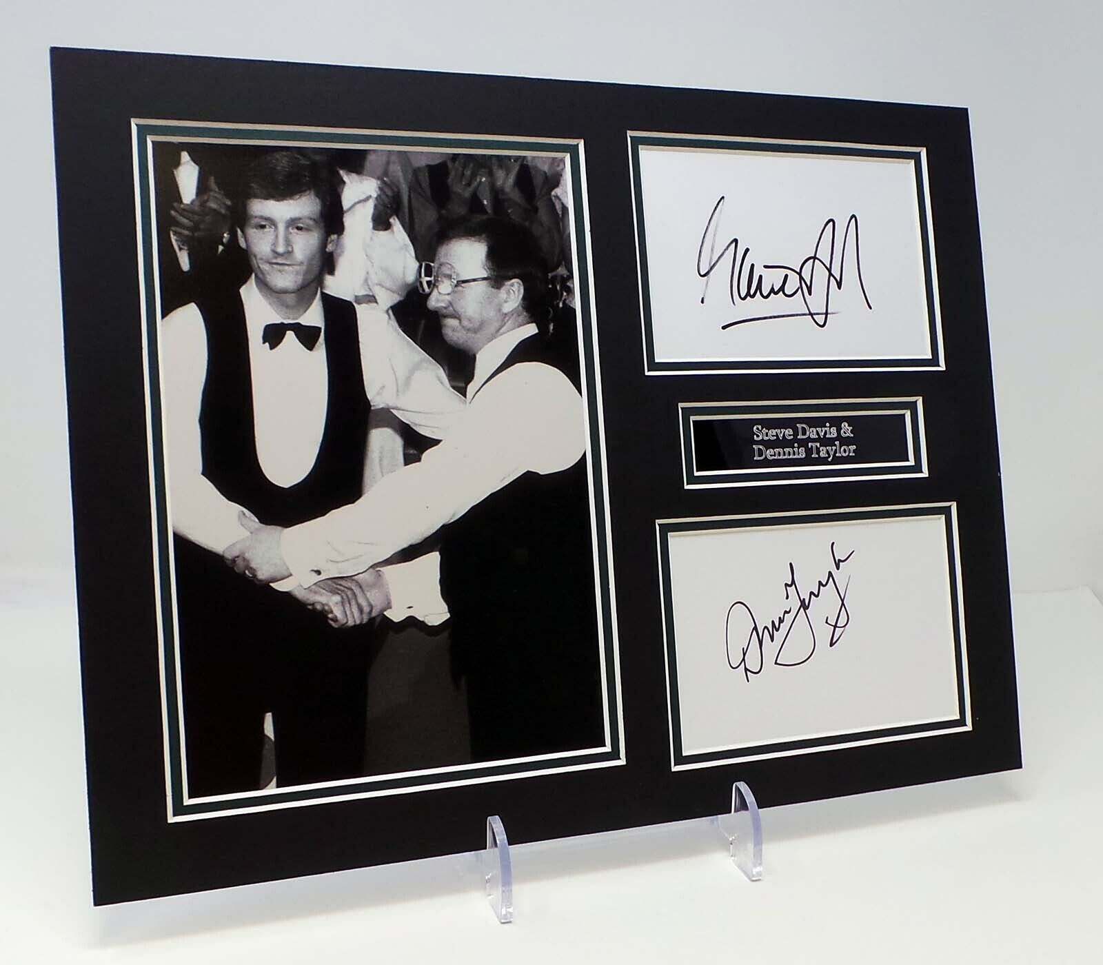 Steve DAVIS & Dennis TAYLOR Signed Snooker Mounted Photo Poster painting Display AFTAL RD COA