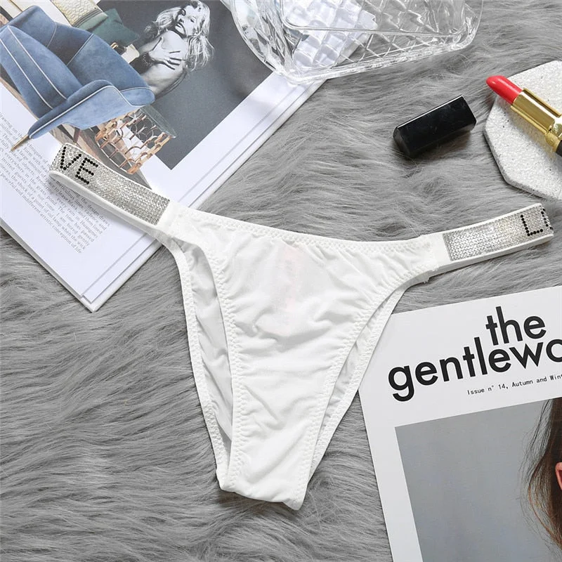 Women's Underpants Sexy Panties Shiny Letter Waist Elastic Fashion  Soft Panties Thong G-String Female Woman Briefs Lingerie Hot