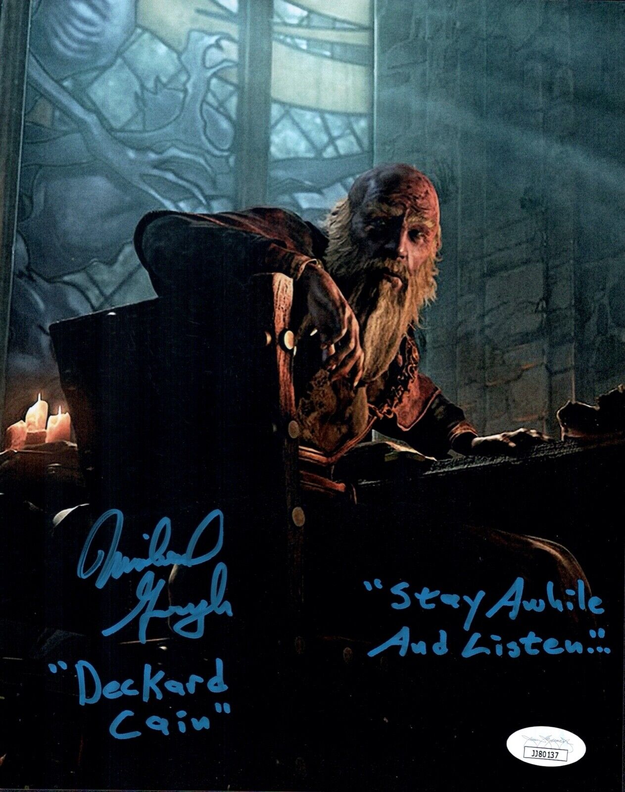 MICHAEL GOUGH Signed 8x10 Photo Poster painting DIABLO 3 DECKARD CAIN Autograph COA JSA Cert