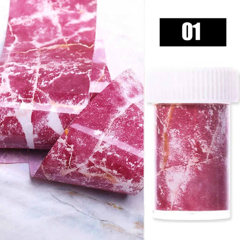 Nail Foils Marble Series Nail Transfer Foils Decorations DIY Idea Nail Art Transfer Sticker Decals Nail Accessories 4*100cm-Nail Inspo