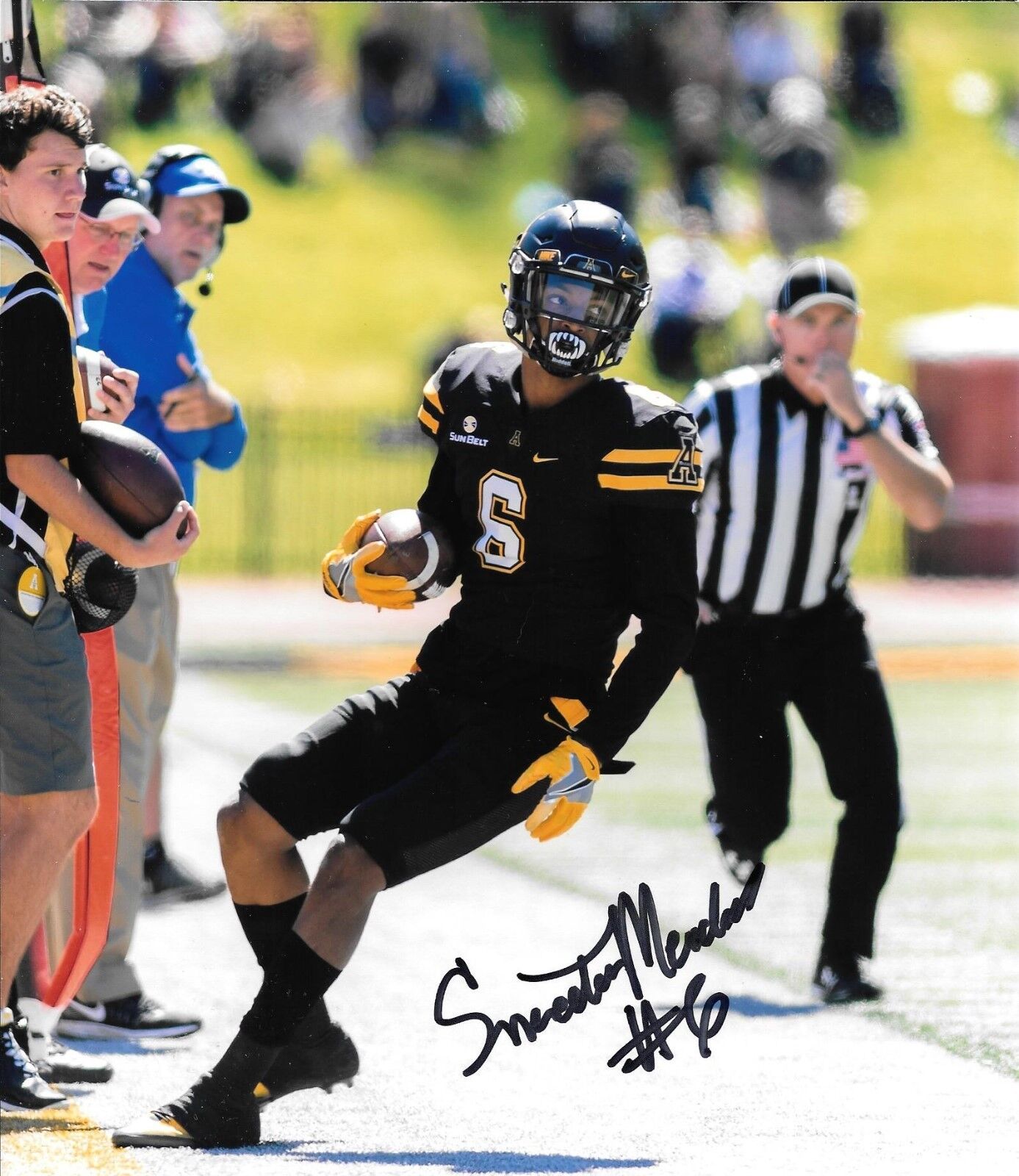 SHAEDON MEADORS HAND SIGNED APPALACHIAN STATE MOUNTAINEERS 8X10 Photo Poster painting W/COA