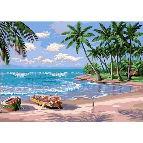 Seaside Landscape 40*50CM(Canvas) Full Round Drill Diamond Painting gbfke