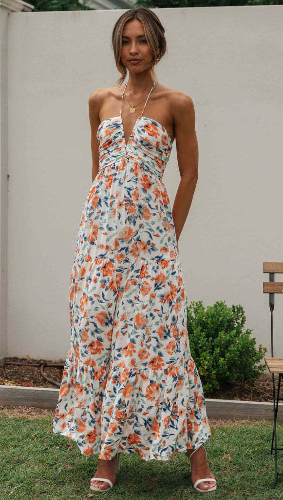 Loukisht Women Elegant Halter Print Dress Fashion Sexy Sleeveless V-Neck Backless Loose Dresses Robe Femme Casual Party Dress Lady Summer