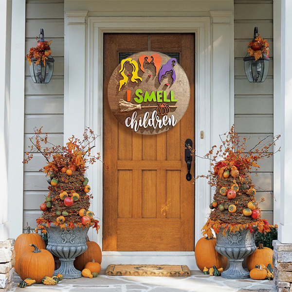 Halloween Wooden Doorplate Holiday Doorplate