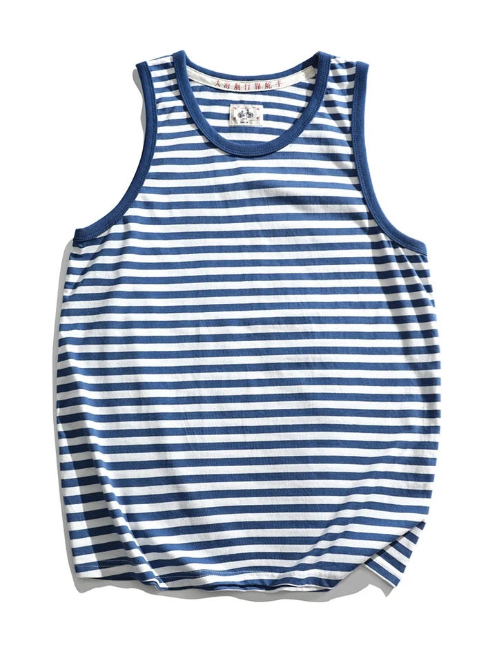 Men's Tank Top Vest Top Undershirt Sleeveless Shirt Muscle Shirt Striped Crew Neck Athleisure Vacation Sleeveless Print Clothing Apparel Fashion Streetwear Athleisure