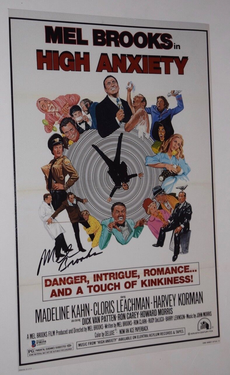 Mel Brooks Signed Autographed HIGH ANXIETY 11x17 Photo Poster painting Poster Beckett BAS COA