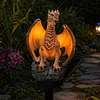 Dragon Figurine Night Light Solar Powered Dragon Figurine Decorative Landscape Light Dragon Garden Stake Light Unique Gift for Dragon Lovers Ornament Patio