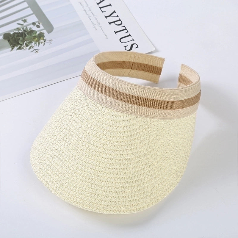 Women’s Lady Minimalist Solid Color Big Eaves Straw Hat