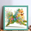Flower Pomeranian Full Stamped Cross Stitch 11CT 3-Strand 40x40cm tapestrymarket