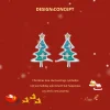  925 Sterling Silver Christmas Tree Stud Earrings