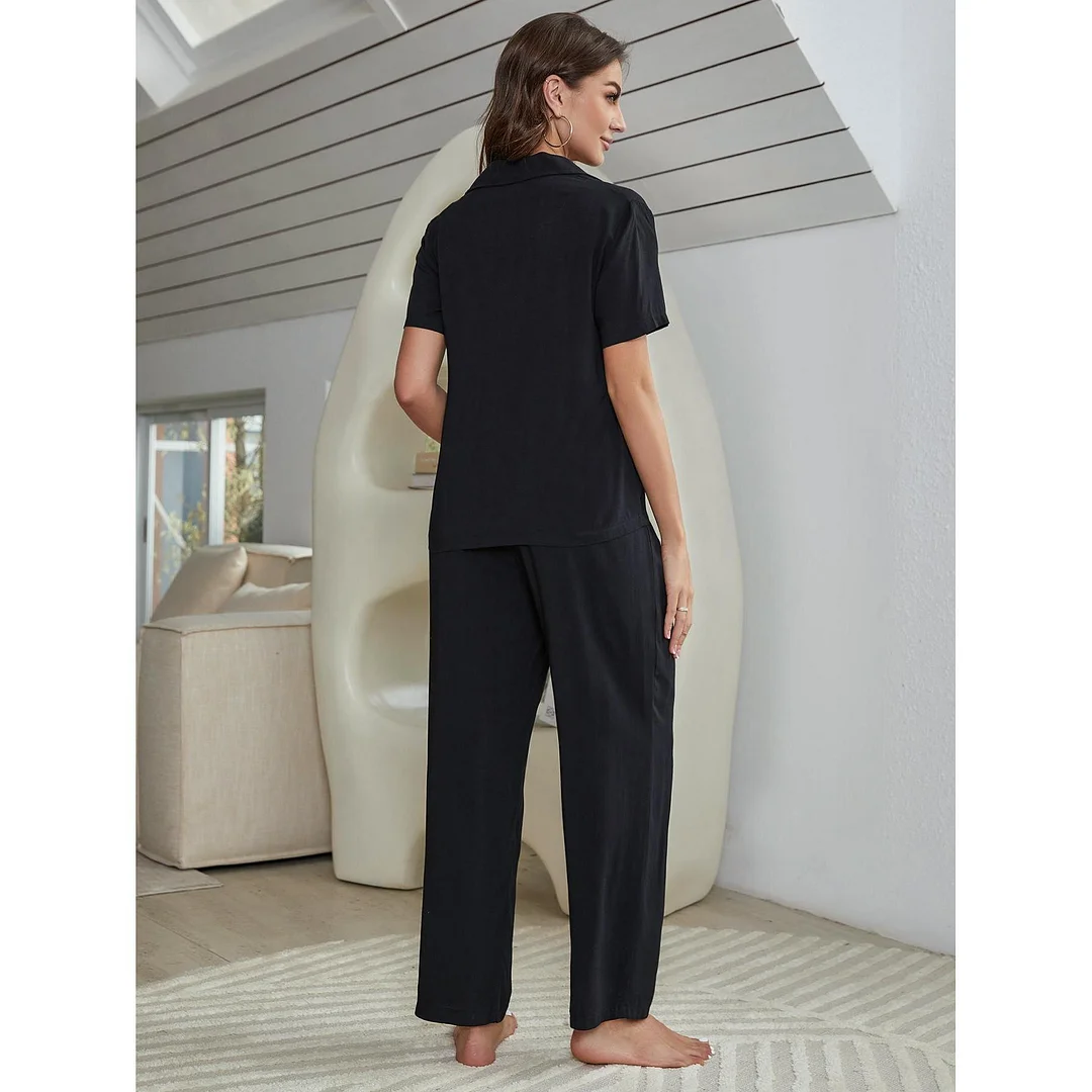 Toloer Toloer Female Spring And Summer Short-Sleeved Cardigan Home Clothing Three Sets Outside Wear-Outfit Ideas