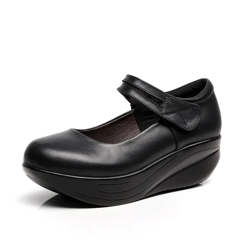 Breakj Breakj Head Shallow Mouth National Wind Shake Shoes Slope And Waterproof Table Women's Shoes Thick-Soled Loose Pastry Shoes Magic Stick Comfortable Single Shoes