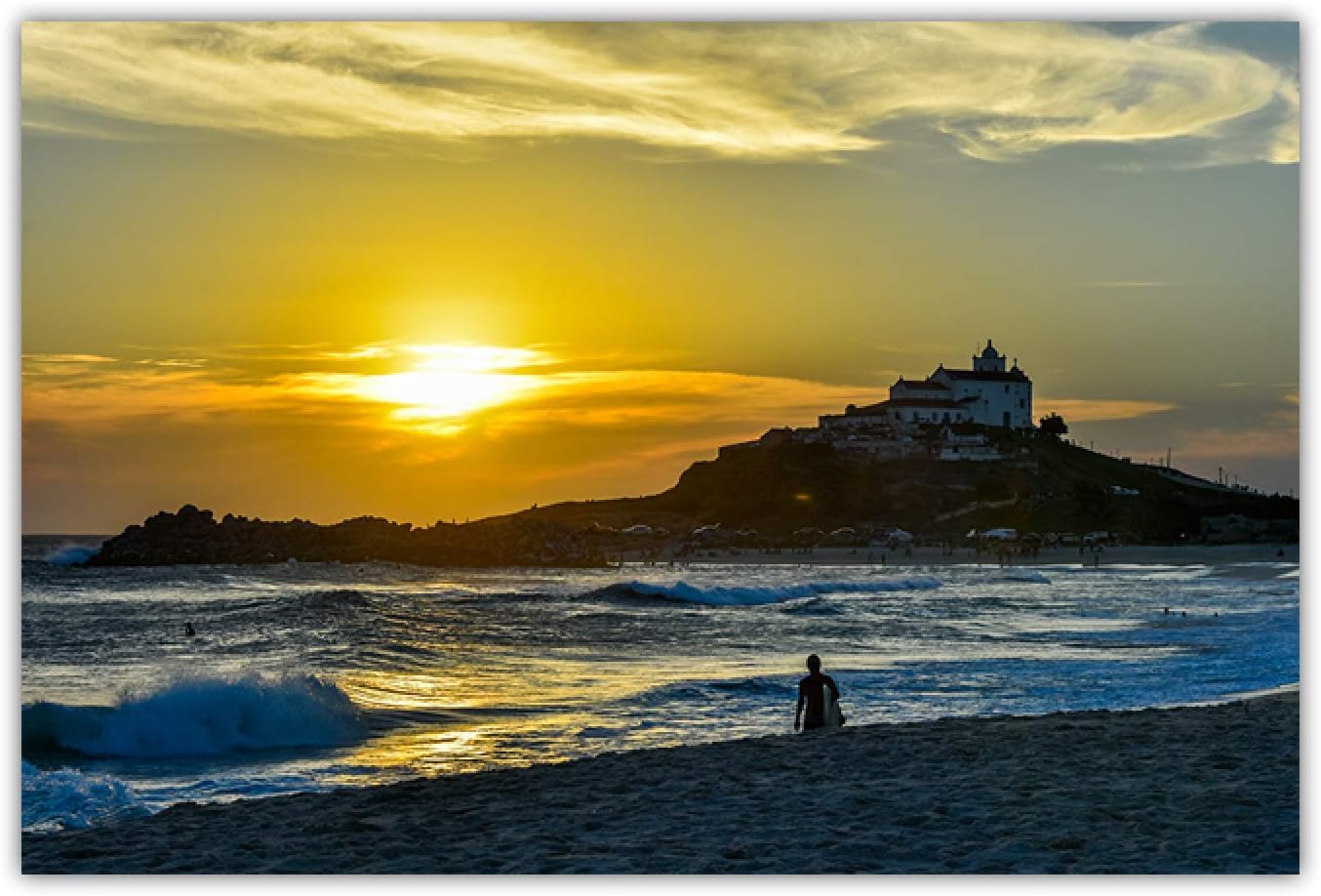 Landscape Wall Art Sunsets Natural Sea Beach Posters and Prints Canvas Painting Panorama Scandinavian Picture for Living Room Unframed 20x30cm|7.9x11.8&#034;