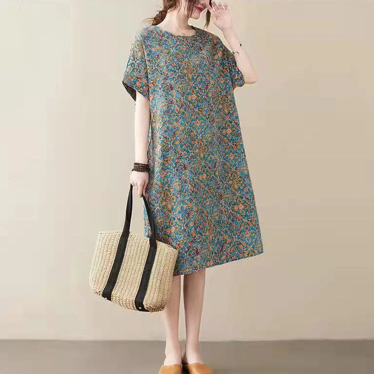 red prints linen shift dresses trendy plus size side open v neck linen dresses