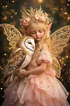 Luxury AB Velvet Diamond Painting Kit - Girl and Owl