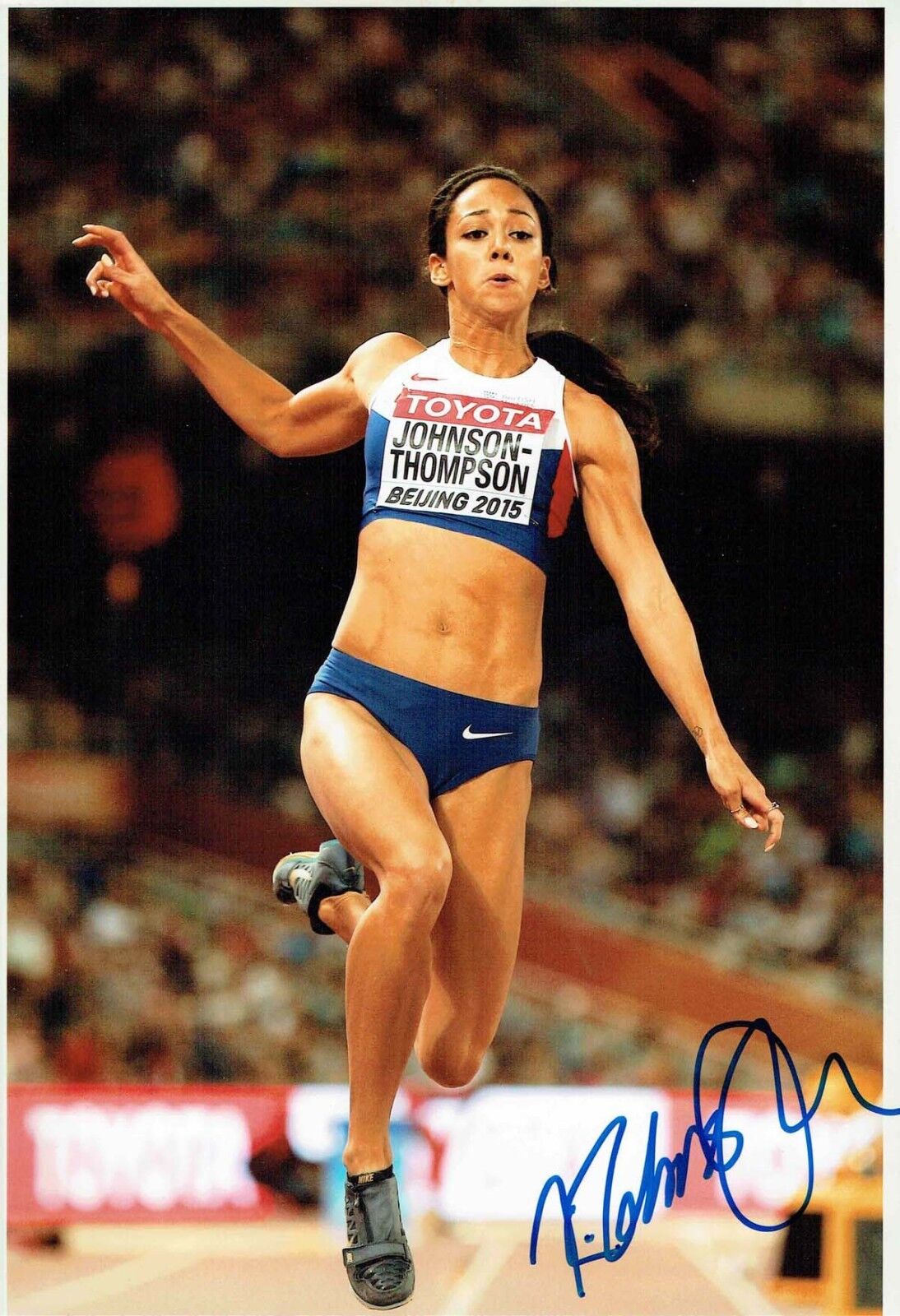 Katarina JOHNSON-THOMPSON Heptathlon Autograph Signed 12x8 Photo Poster painting 3 AFTAL COA