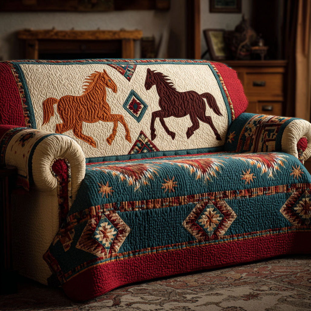 Horse Trail Quilted Sofa Cover NCU0DK11508 everthome