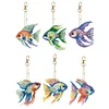6pcs Fish DIY Diamond Painting Double Sided Keychains