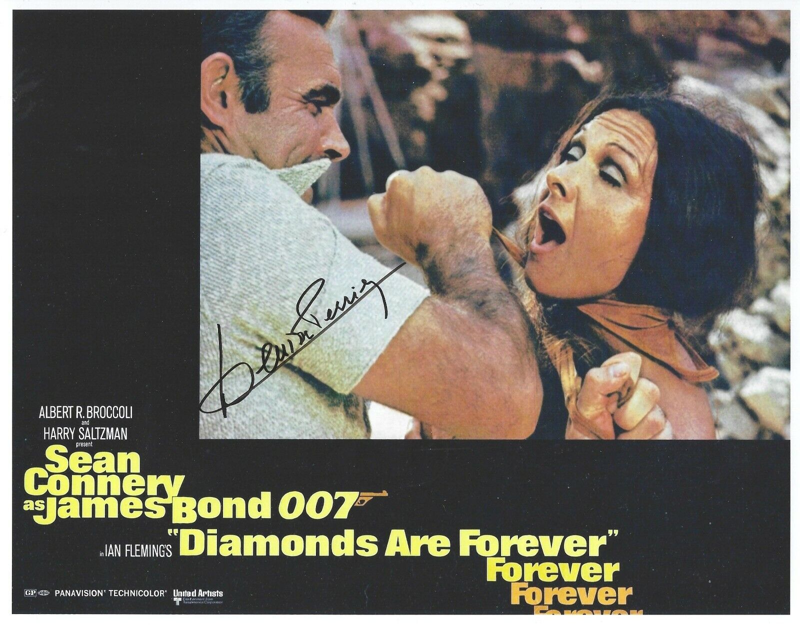 DENISE PERRIER SIGNED 007 JAMES BOND 8x10 Photo Poster painting 1 UACC & AFTAL RD AUTOGRAPH