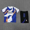 2025/2026 Real Madrid Pre-Match Training Blue White Shirt+Shorts 1:1 Thai Quality