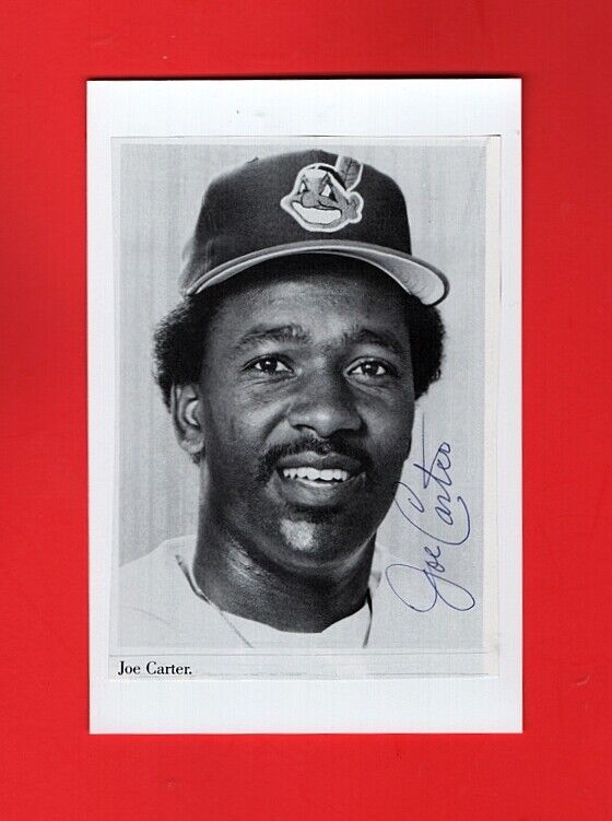 JOE CARTER-CLEVELAND INDIANS 4x6 AUTOGRAPHED VINTAGE BOOK Photo Poster painting