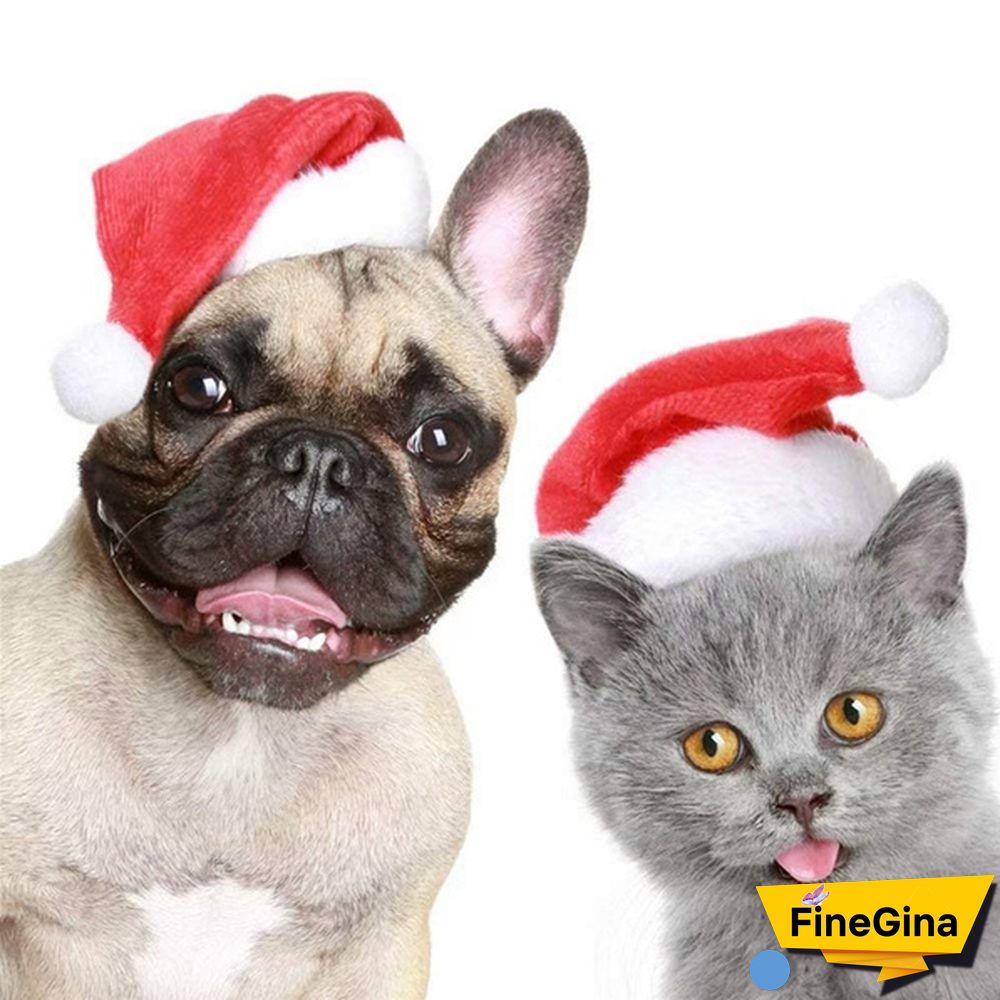 610PCS Dog Santa Hat Cute Birthday Party Cone Christmas Pet Costumes for Puppy Kitten