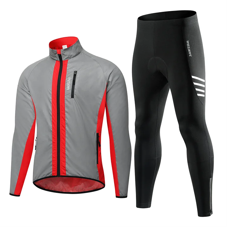 Men Bicycle Suits Reflective Cycling Jacket & Bike Pants 