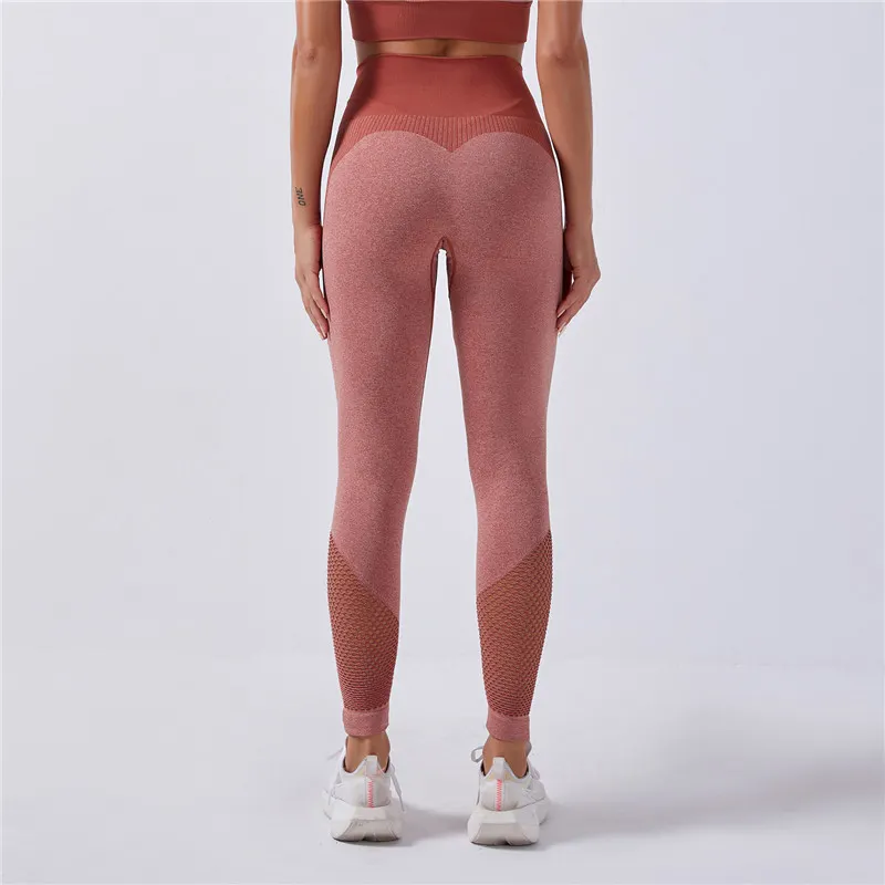 red exercise leggings details 