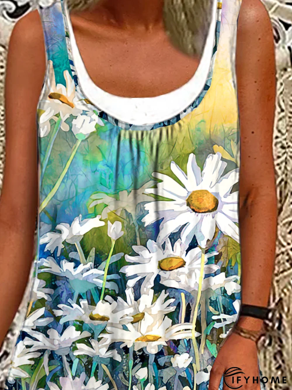 Holiday Crew Neck Floral Vintage Knitting Dress | IFYHOME