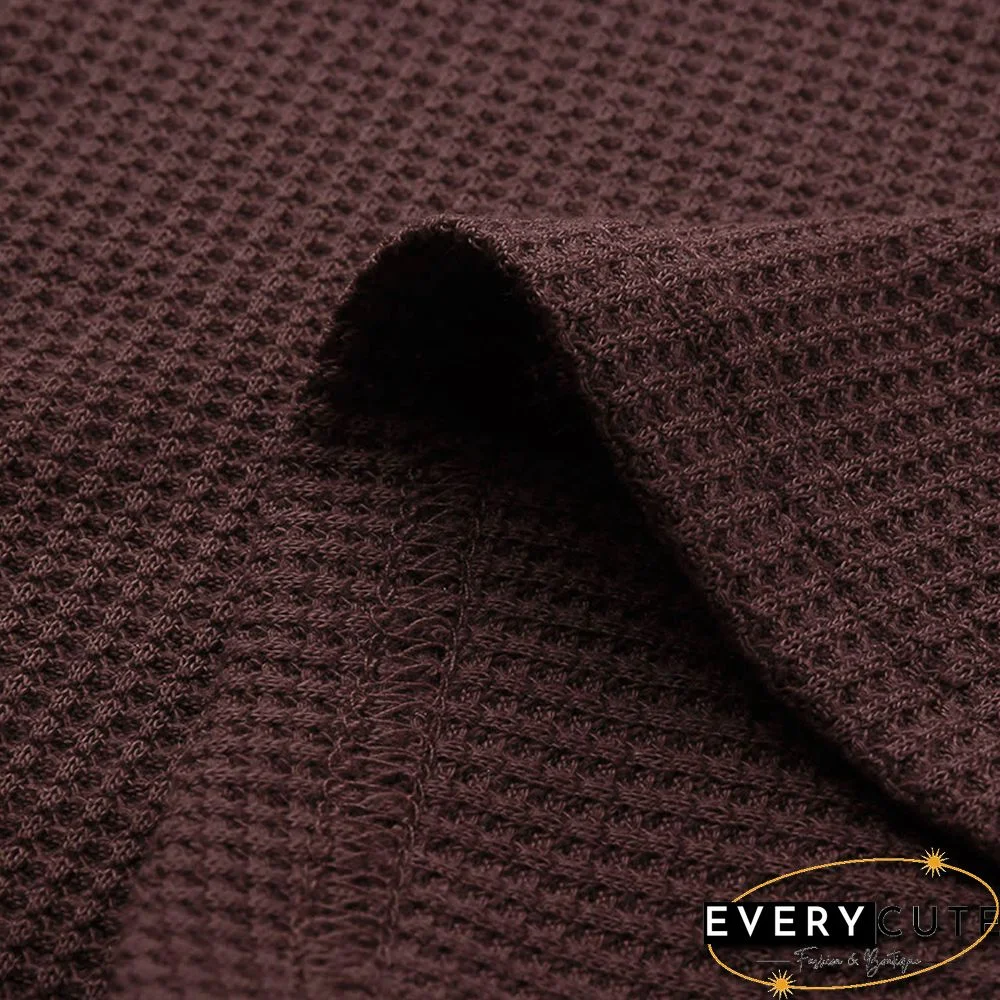 Rust Red O Neck Long Sleeve Casual Tops