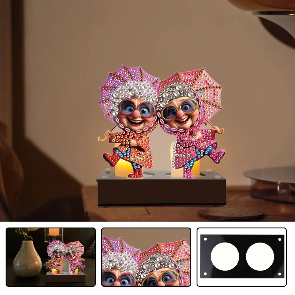 DIY Old People Diamond Painting Candle Holder Ornaments Aromatherapy Candle Holder