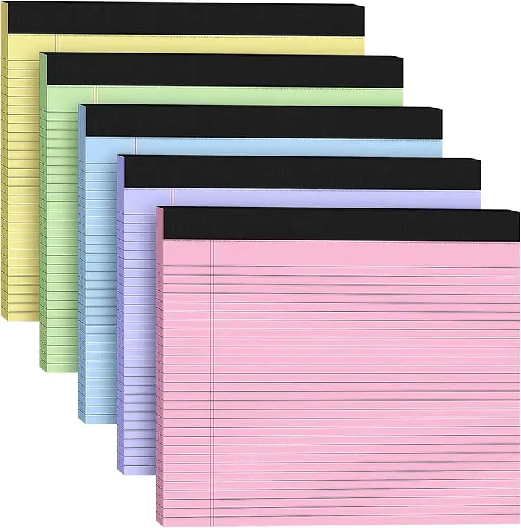 📝Office Pop! Wide Legal Pad (Double-sided nrintino No ink bleeding) &ndash; Colorful, Landscape, Double Ruling, 30 Easy‐Tear Sheets 🌈📄✨ 