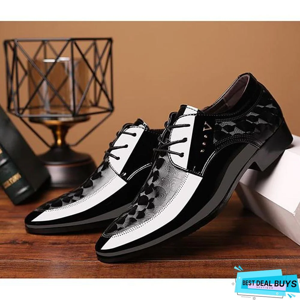 Men's Fall Business Daily Oxfords Pu Breathable Non-Slipping Height-Increasing Black / Brown