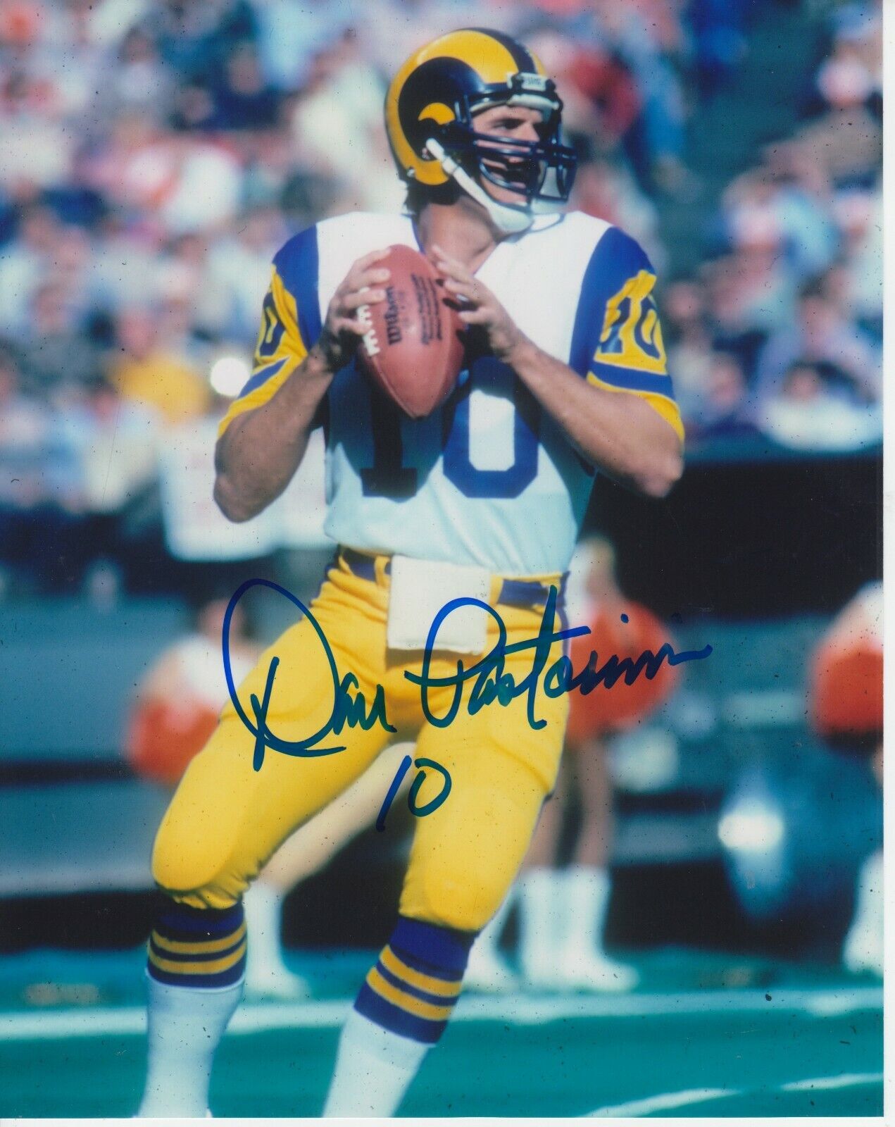 Dan Pastorini #0 8x10 Signed Photo Poster painting w/ COA Los Angeles Rams -