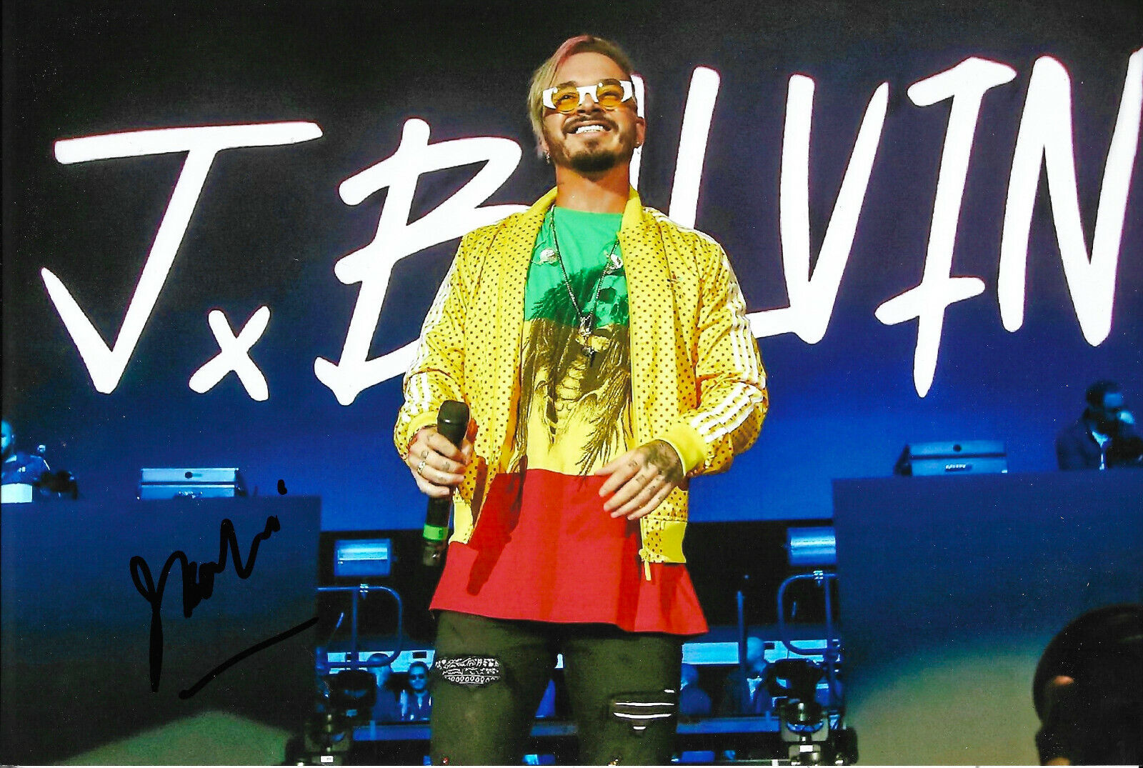 J. Balvin signed 8x12 inch Photo Poster painting autograph