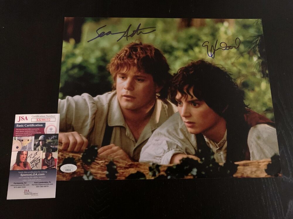 ELIJAH WOOD + SEAN ASTIN SIGNED 11x14 Photo Poster painting  AUTOGRAPHED LORD OF THE RING